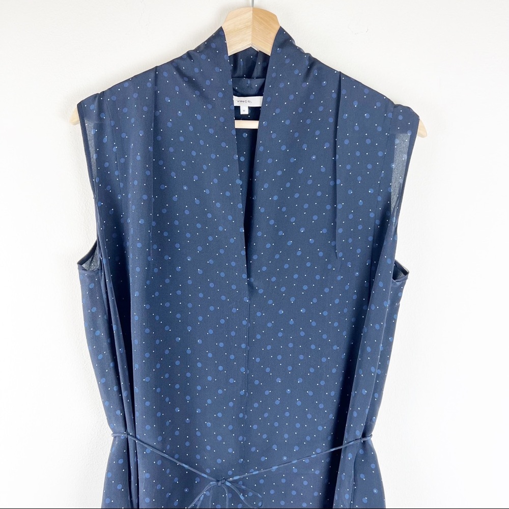 Vince Double Layer Silk Shift Dress With Belt Size Medium